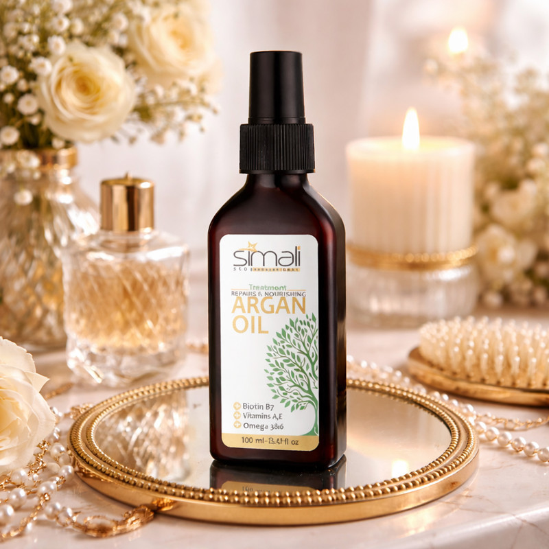 روغن آرگان ترمیم کننده سیمالی استار مدل Anti Frizz مناسب برای موهای خشک و آسیب دیده حجم 100 میلی لیتر