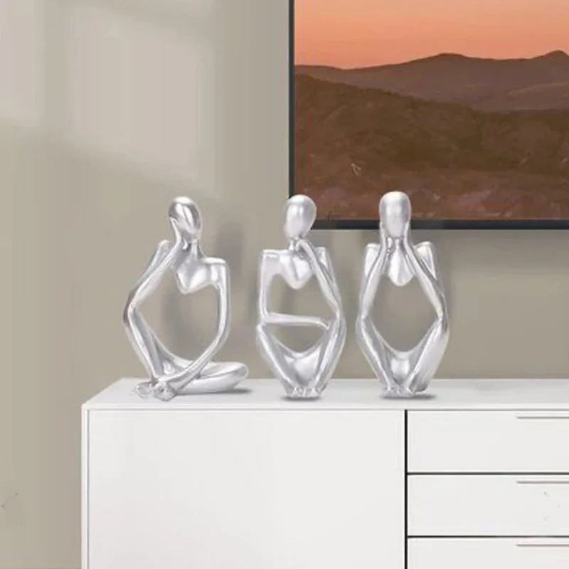 مجسمه سنگی مدل تندیس تفکر بسته 3 عددی