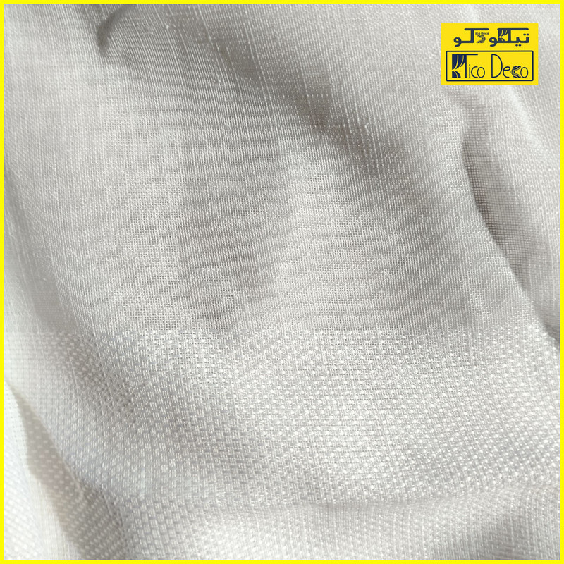 پرده تیکو دکو مدل دوخت ساده کتان شفاف حاشیه دار سایز 280 × 300 سانتی‌متر