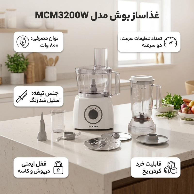 غذاساز بوش مدل MCM3200W