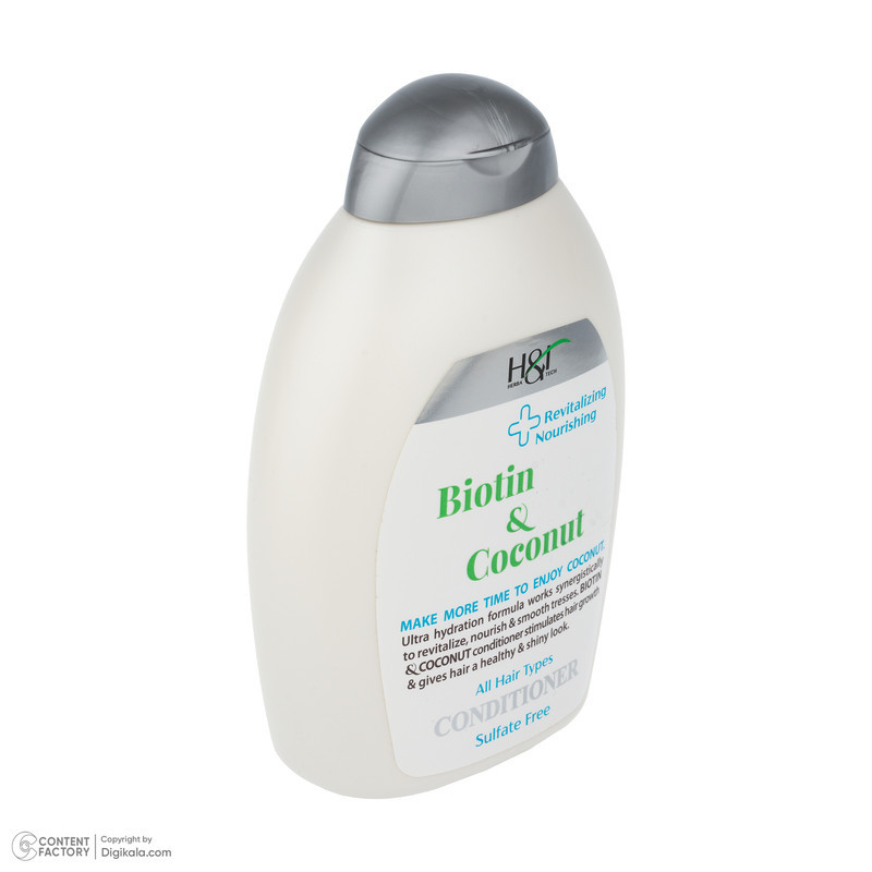 نرم‌کننده مو هرباتک مدل Biotin & Coconut حجم 385 میلی‌لیتر