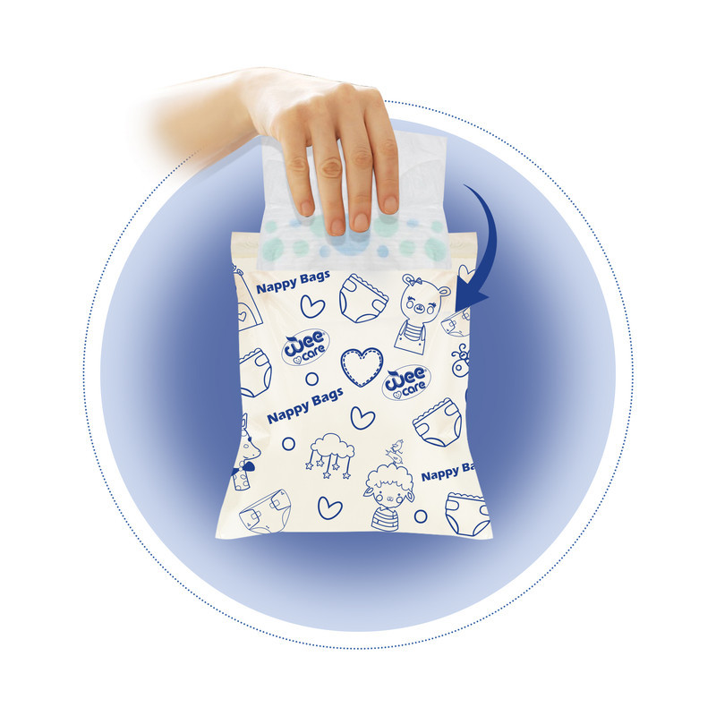 کیسه بهداشتی پوشک وی کر مدل Nappy Bags قوطی 3 بسته 24 عددی