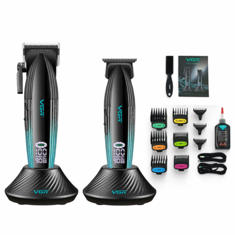 ماشین اصلاح موی سر و صورت شارژی وی جی ار مدل V-889 s2 مجموعه 2 عددی