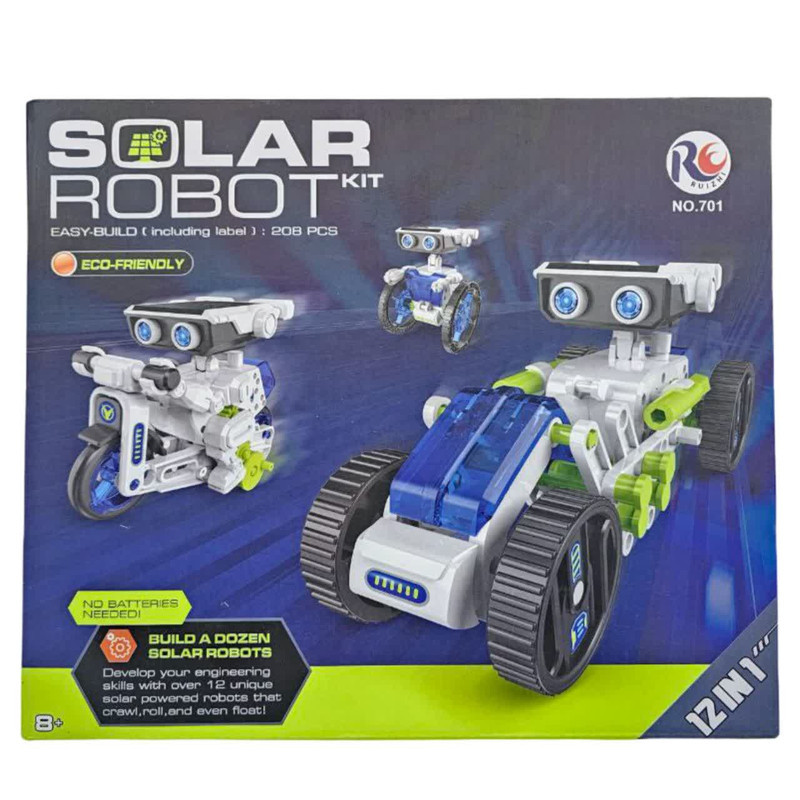 کیت ربات ساختنی ناب سل مدل سولار خورشیدی 12 کاره SOLAR ROBOT KIT 12IN1 با قابلیت حرکت و چرخش