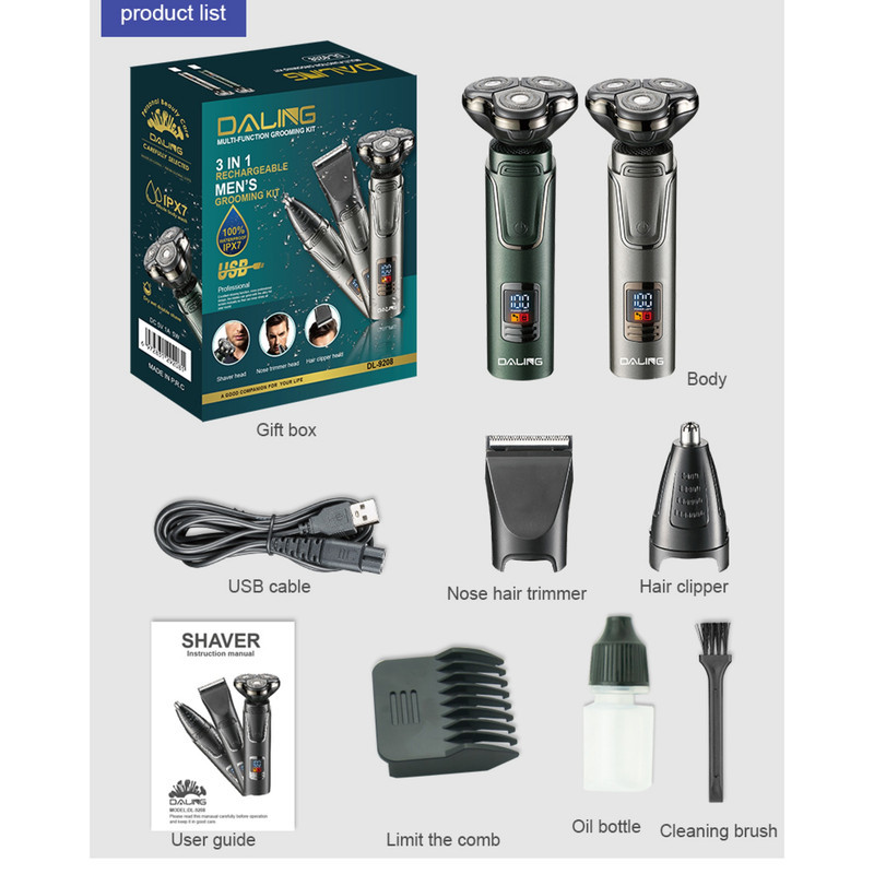 ست ماشین اصلاح موی صورت و بدن شارژی دالینگ مدل dl-9208
