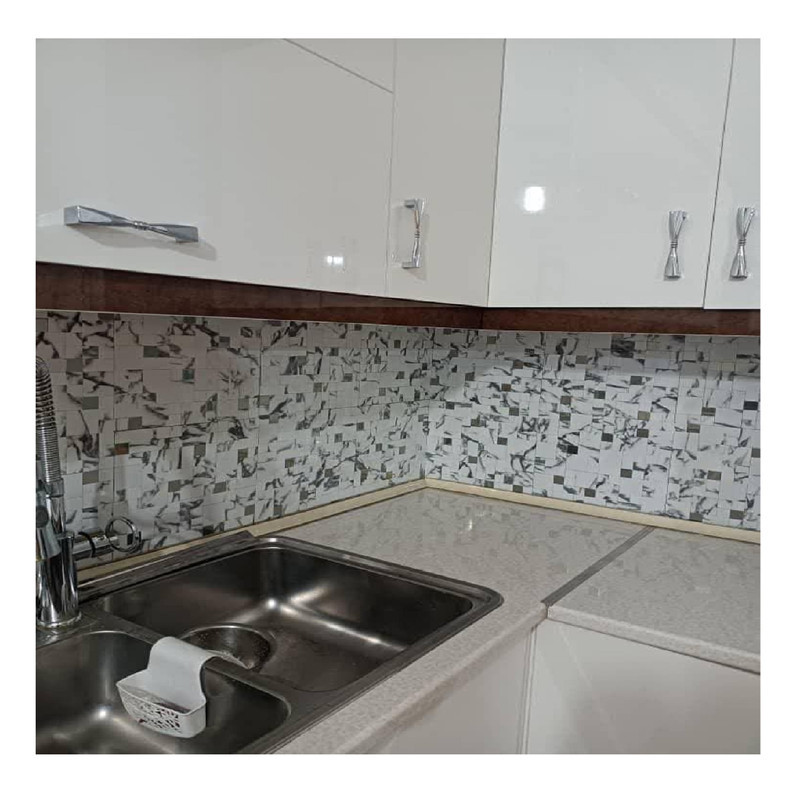 دیوارپوش مدل تایل بین کابینتی پشت چسبدار کد 20018 بسته 11 عددی