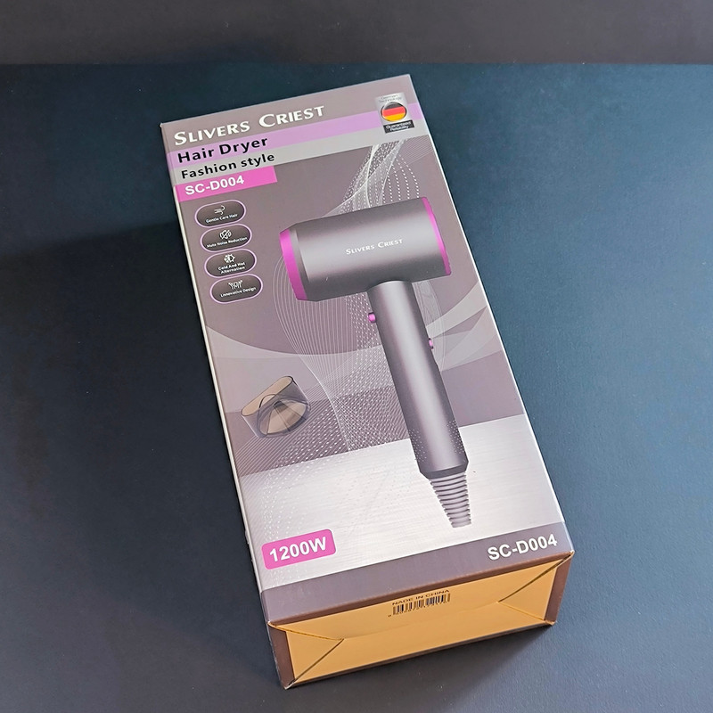 سشوار حرفه ای سیلور کرست مدل SC-D004 با موتور AC، توان 1200 وات، باد سرد، تولید یون منفی، تنظیم دما و سرعت در 2 حالت و کابل 1.5 متری