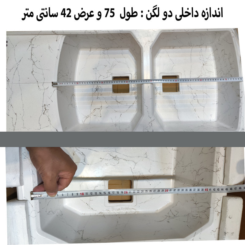 سینک ظرفشویی گرانیت توکار دو لگنه پارادایز مدل  Vincenzo-401-WBG