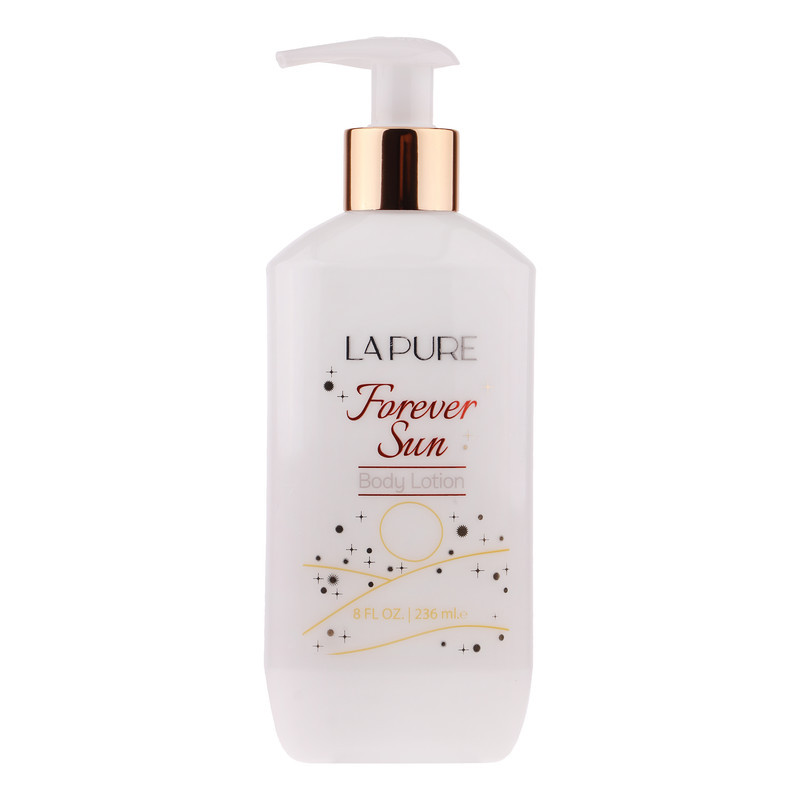 لوسیون بدن کرمی لپیور مدل Forever Sun حجم 236 میلی‌لیتر مناسب بانوان، مرطوب‌کننده و ضد خشکی پوست با ترکیبات گلیسیرین، آلانتوئین و پارافین مایع، جذب سریع و رایحه ماندگار