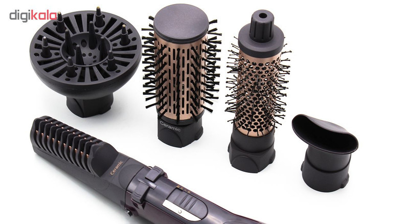 سشوار برس‌دار چرخشی 1200 وات مک استایلر مدل MC-6651، موتور AC، وزن 400 گرم، المنت سرامیک، دارای سری دیسپانسر با ویژگی فرکنندگی، با قابلیت باد سرد، فناوری تولید یون