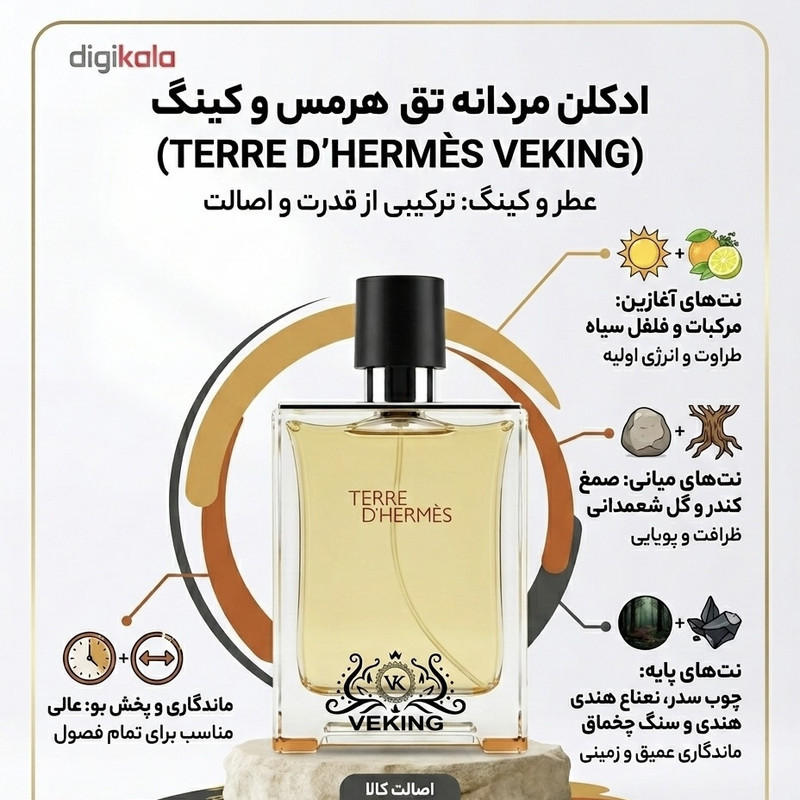 ادو تویلت مردانه وکینگ مدل تق هرمس با رایحه خنک حجم 100 میلی لیتر