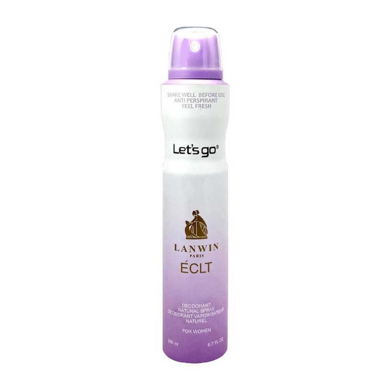 اسپری دئودورانت زنانه لتس گو مدل lanvin eclat  حجم 200 میلی لیتر