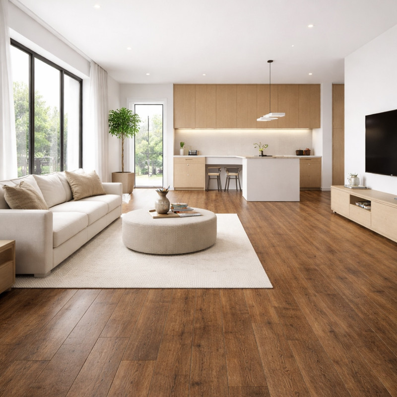 پارکت لمینت مدل اگموند طرح Rustic walnut بسته ۸ عددی