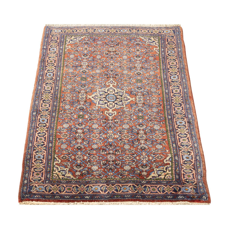 فرش دستبافت 0,5 متری مدل ساروق کد 45P9589 زمینه لاکی