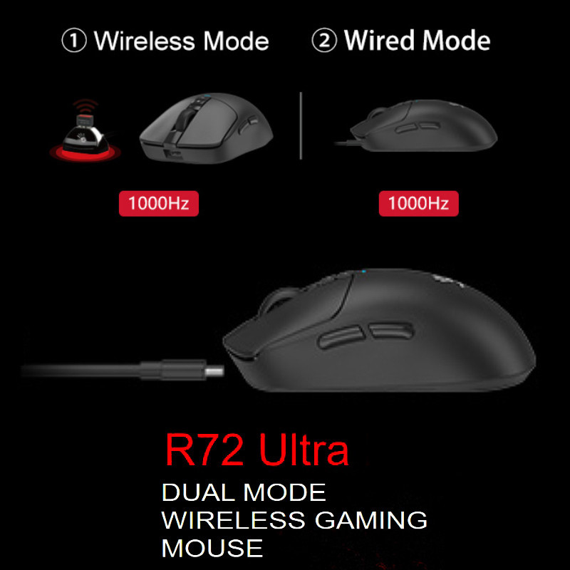ماوس گیمینگ دوگانه بی‌سیم و باسیم ای فورتک مدل R72_ULTRA