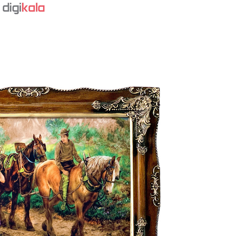 تابلو فرش ماشینی طرح هیزم شکن کد ۷۰۸۴