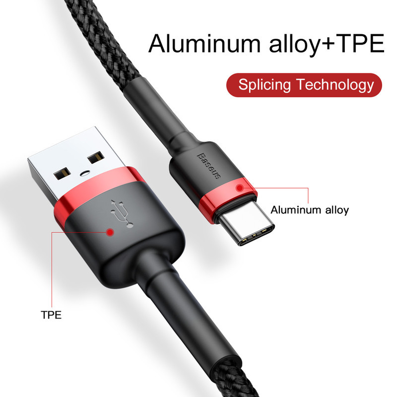 کابل تبدیل USB به USB-C بیسوس  مدل CATKLF-C91 Cafule طول 2 متر
