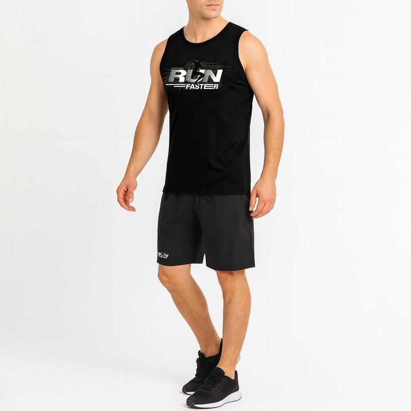 ست تاپ و شلوارک مردانه موها فیتنس مدل RUN SE