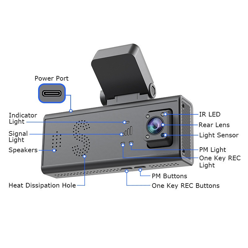 دوربین ثبت وقایع خودرو هونک مدل HK-C9-GPS-4G