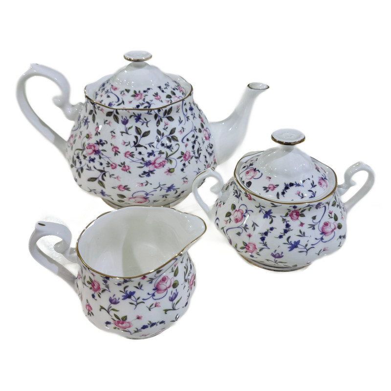 سرویس‌ چای خوری 15 پارچه 6 نفره طرح کلاسیک کد 1996