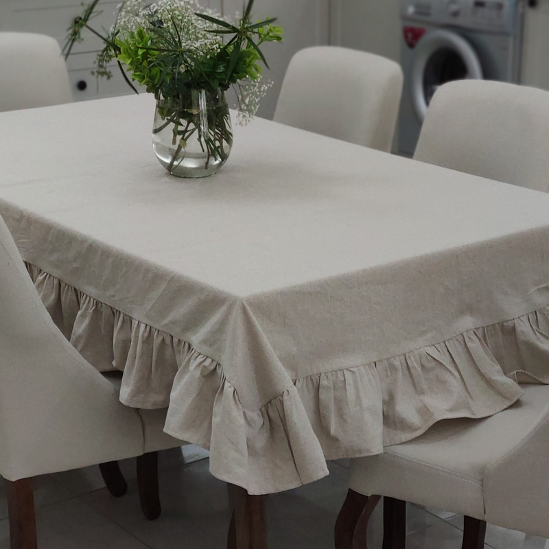 رومیزی مدل لینن دورچین سایز 250x150 سانتی‌متر