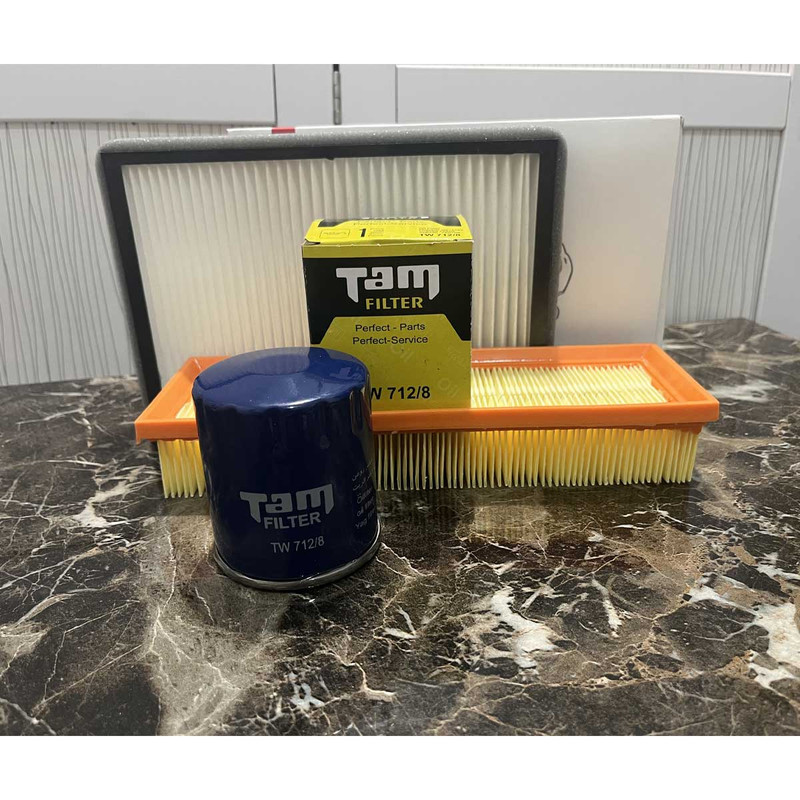 فیلتر روغن خودرو تام مدل TW 7128 مناسب برای پژو 405 به همراه فیلترهوا و کابین و فیلتر بنزین