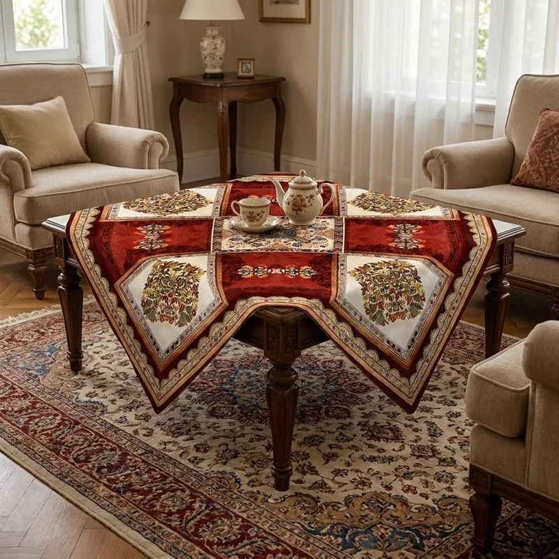 رومیزی مدل مخمل RM0066 سایز 95x95 سانتی‌متر
