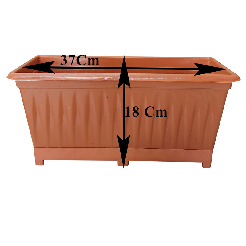 گلدان مدل پلاستیکی مستطیلی کد Sh36-3 مجموعه 3 عددی
