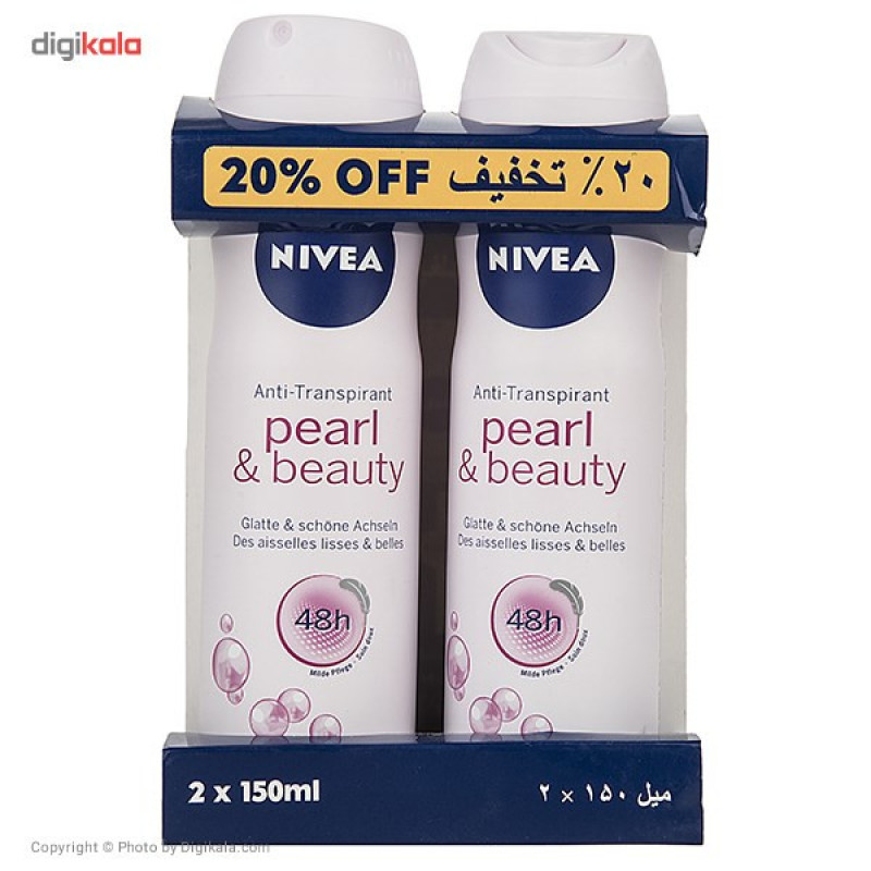 اسپری بدن زنانه نیوآ مدل Pearl Beauty حجم 150 میلی لیتر بسته 2 عددی