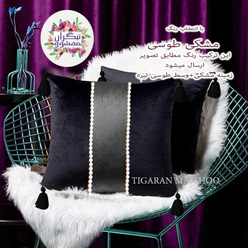 کوسن تیگران مفشوو مدل درباری سایز 40*40 سانتی متر مجموعه 2 عددی