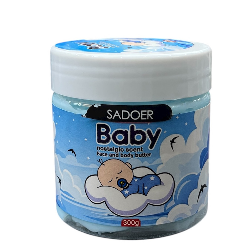 کره بدن سادور مدل Baby 300 گرم کرمی کاسه‌ای مناسب انواع پوست بانوان و آقایان، مرطوب‌کننده، ضد خشکی، ضد اگزما، ضد ترک، جمع‌کننده منافذ و ضد آفتاب‌سوختگی