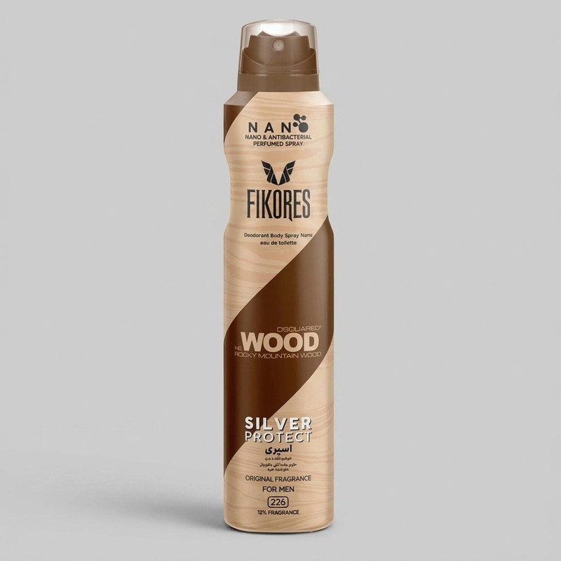 اسپری بدن مردانه فیکورس مدل Wood حجم 200 میلی لیتر