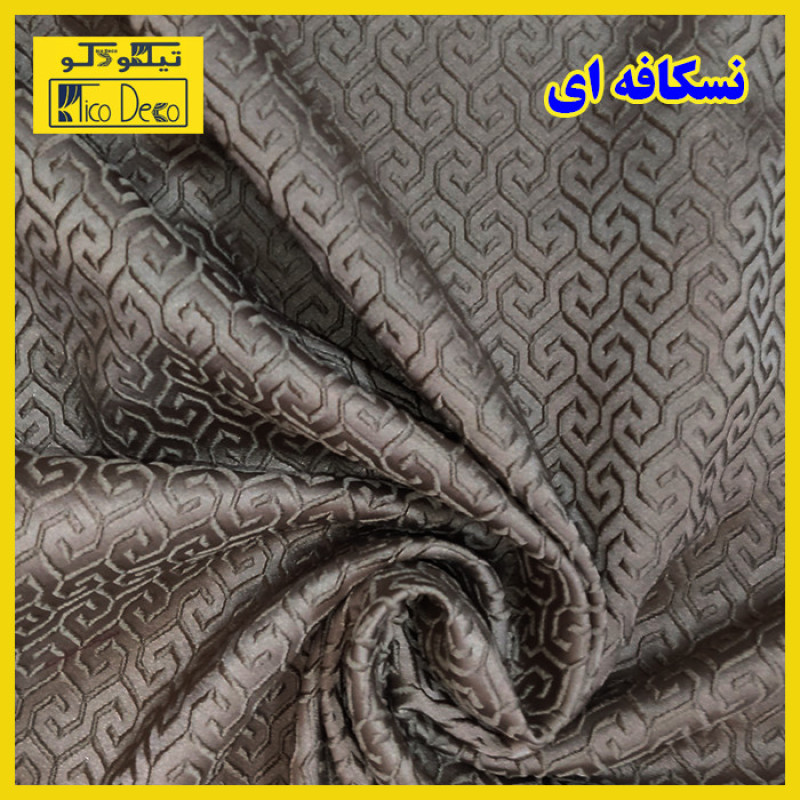 پرده پانچ تیکو دکو مدل ابریشم ساتن حاشیه دار کد greek key سایز 280*300 سانتی‌متر