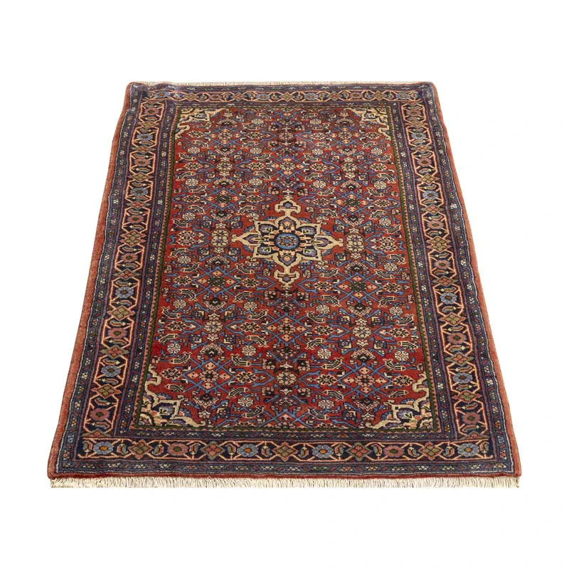 فرش دستبافت 0,5 متری مدل ساروق کد 45P9589 زمینه لاکی
