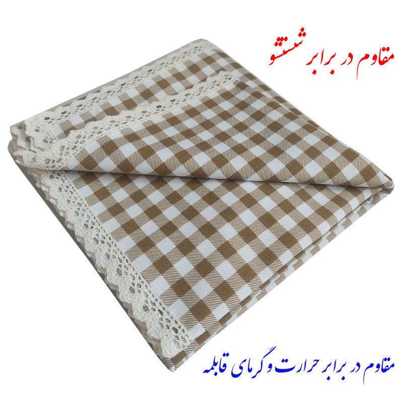 سفره 4 نفره نساجی دُر هنر یزد مدل cotton-4shok سایز 90×90 سانتی متر