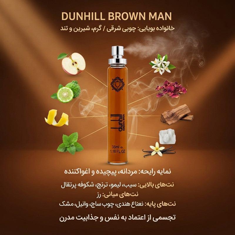 ادو پرفیوم مردانه هارلینگن مدل Dunhill Brown با رایحه گرم و شیرین حجم 35 میلی لیتر