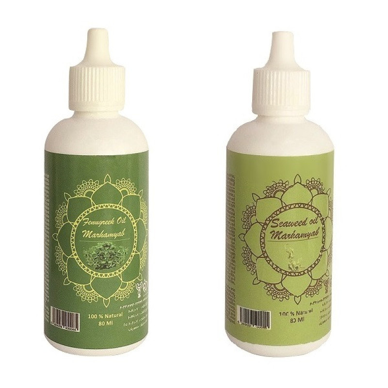 روغن مو مرهم یاب مدل جلبک دریایی و شنبلیله حجم 80 میلی لیتر مجموعه 2 عددی