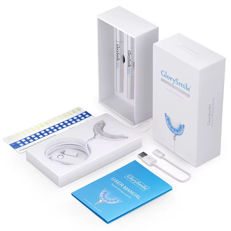 کیت بلیچینگ سفیدکننده دندان گلوری اسمایل مدل GS-001W به همراه قلم ژل سفید کننده بسته 4 عددی