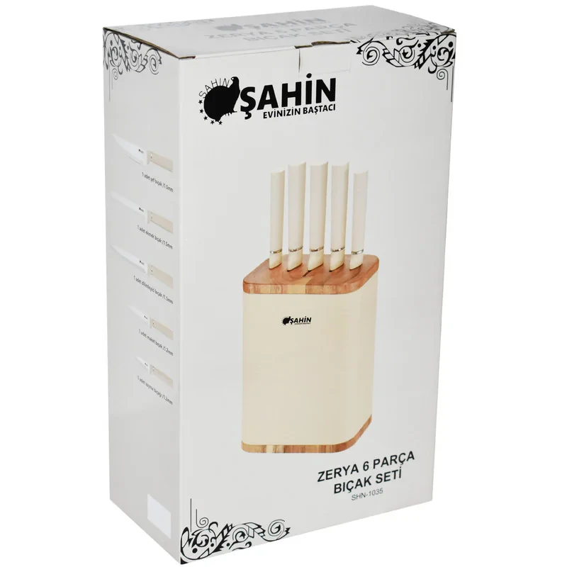 سرویس چاقو آشپزخانه 6 پارچه شاهین مدل 1035