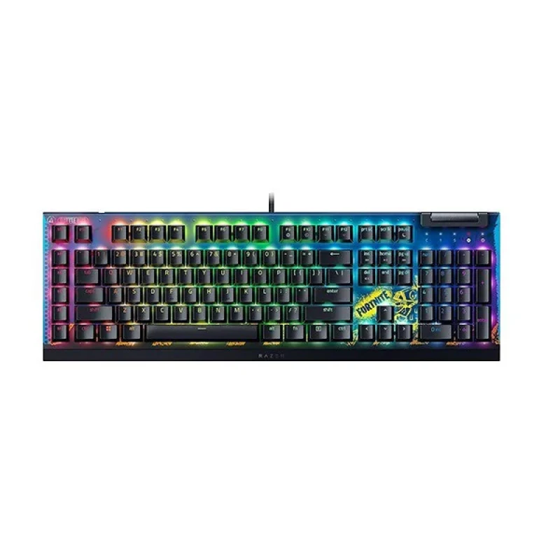 کیبورد گیمینگ ریزر مدل BlackWidow V4 X Fortnite Edition