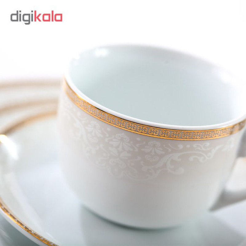 سرویس چای خوری 12 پارچه چینی زرین ایران سری ایتالیا اف مدل ریوا درجه عالی