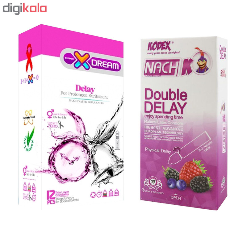 کاندوم ایکس دریم مدل Delay بسته 12 عددی به همراه کاندوم تاخیری کدکس مدل Double Delay بسته 10 عددی