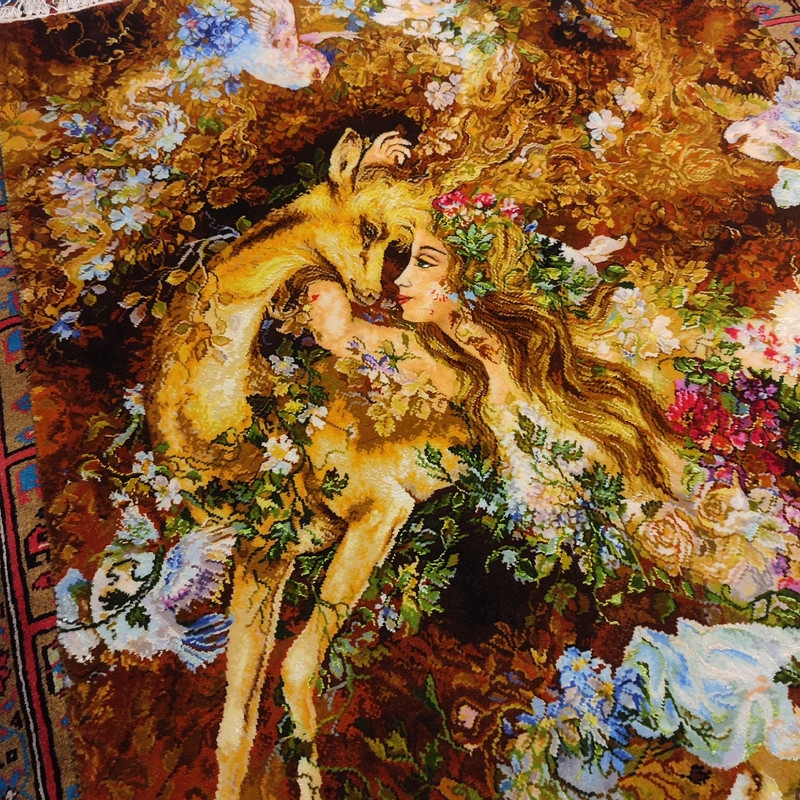 تابلو فرش دستبافت طرح نیاز نوازش مدل 17