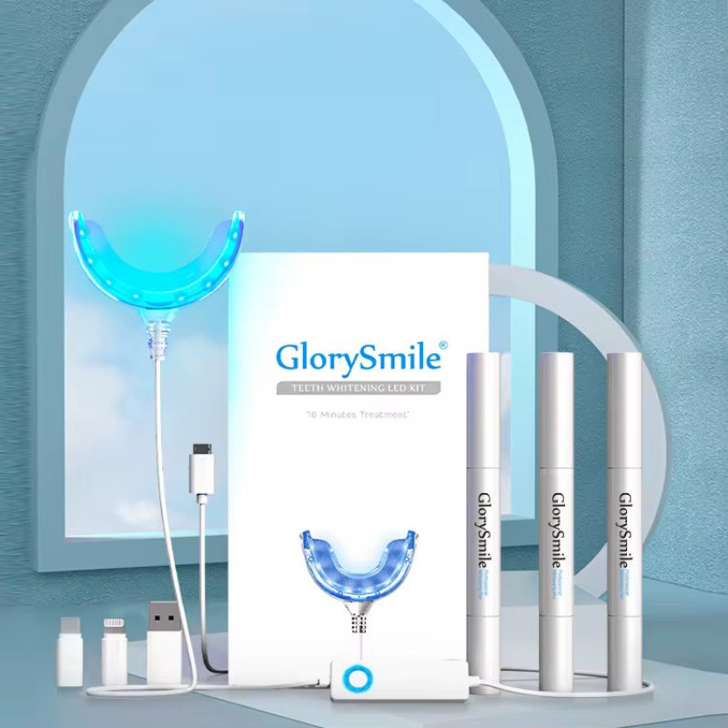 کیت بلیچینگ سفیدکننده دندان گلوری اسمایل مدل GS-001W به همراه قلم ژل سفید کننده بسته 4 عددی