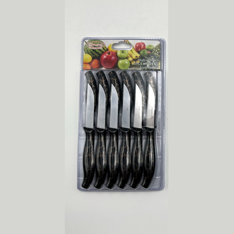 چاقو میوه خوری طرح سنگ کد 570 بسته 12 عددی