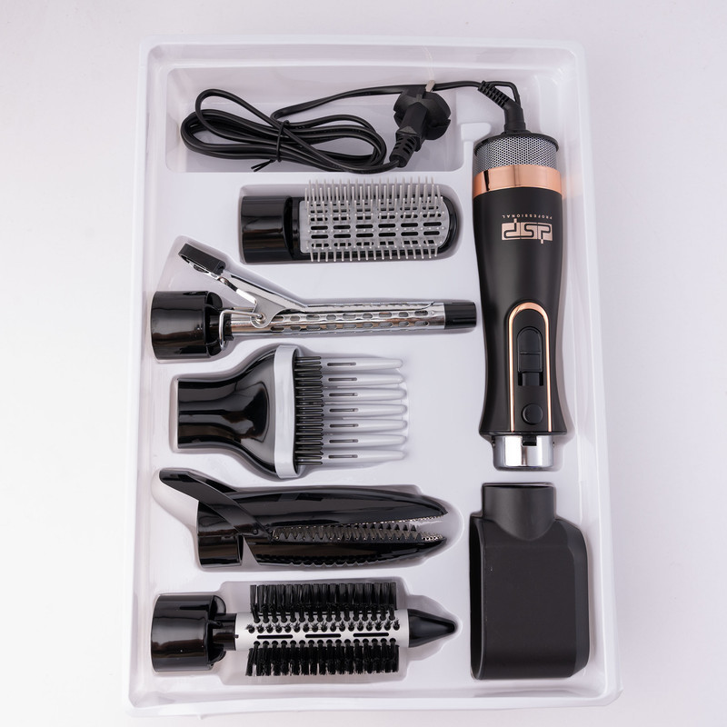 سشوار برس‌دار حالت‌دهنده 800 وات مدل 50172، موتور DC، وزن 300 گرم، دارای سری متمرکز‌کننده پهن، سری شانه‌دار، سری برس‌دار گرد باریک، سری برس‌دار گرد پهن، سری برس‌دار تخت، سری دندانه‌دار با ویژگی فرکنندگی، صاف‌کنندگی، حجم‌دهندگی، با قابلیت باد سرد