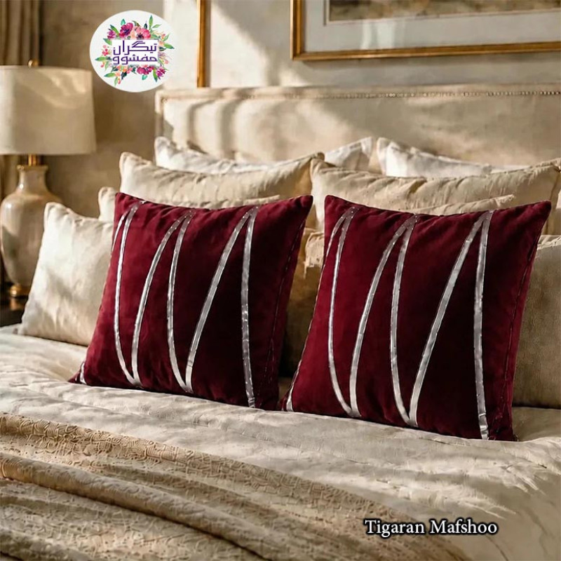 کوسن تیگران مفشوو مدل افرا کد AfraGold1 سایز 38*38 سانتی متر مجموعه 2 عددی