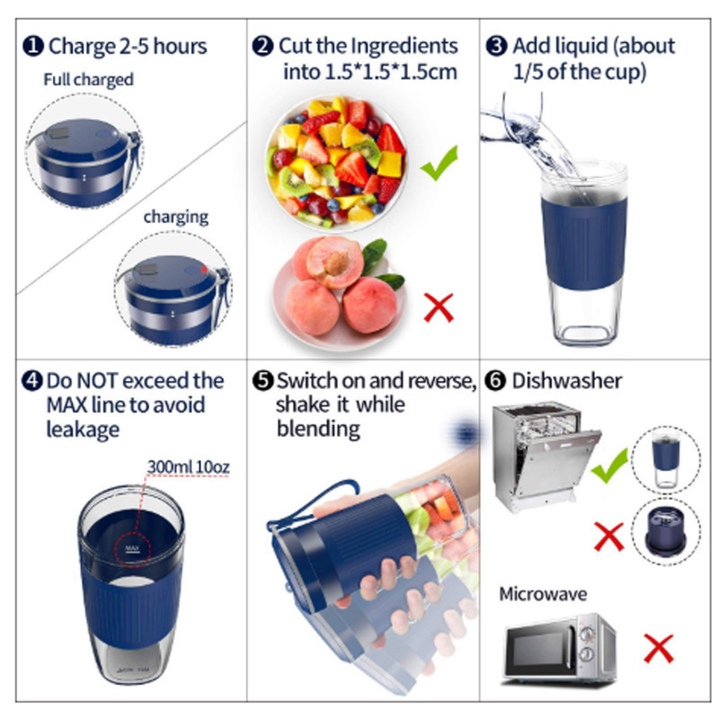 شیکر شارژی مدل JUICER گنجایش 0.5 لیتر