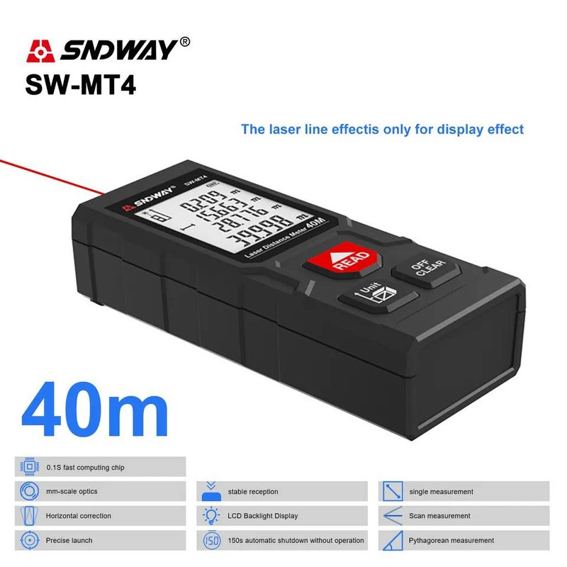 متر لیزری سندوی مدل SNDWAY SW-MT4