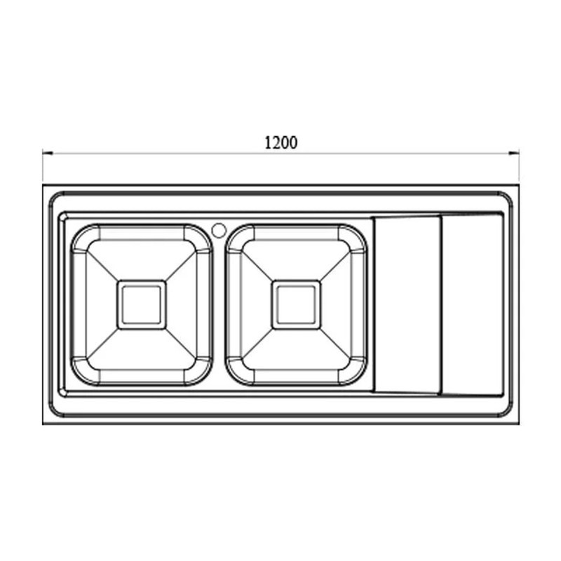 سینک ظرفشویی استیل روکار دو لگنه کن مدل 9152s-R